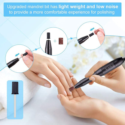 Portable Electric Nail Drill Machine, Professional 20000 RPM USB Manicure Pedicure Drills for Acrylic Nails Gel Polishing Shape Tools