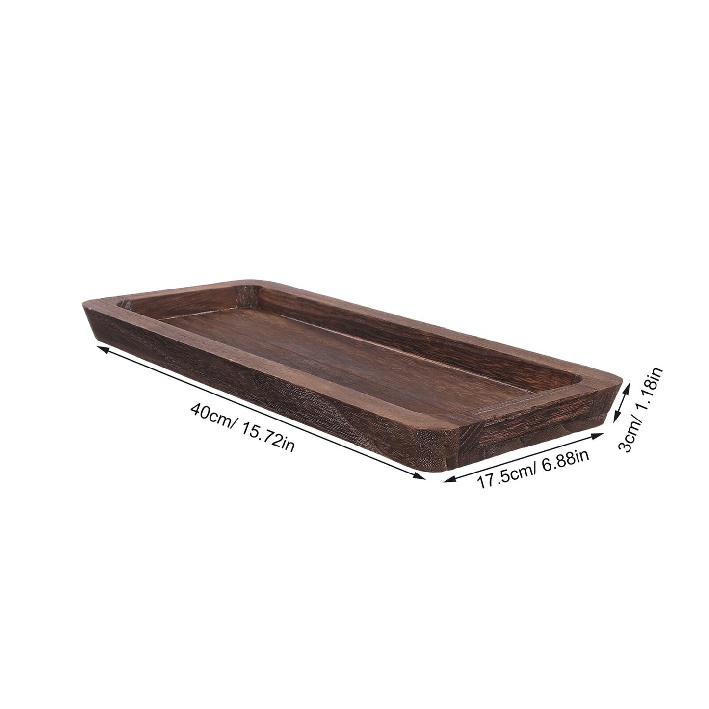 DEARMAMY Rustic Farmhouse Decorative Tray 15.74X6.88In Narrow Wooden Serving Platter for Kitchen Counter Centerpiece Candle Holder