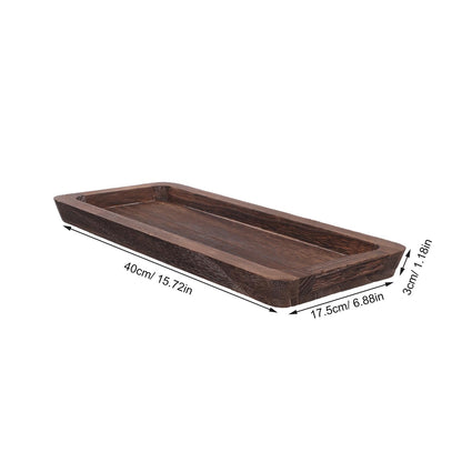 DEARMAMY Rustic Farmhouse Decorative Tray 15.74X6.88In Narrow Wooden Serving Platter for Kitchen Counter Centerpiece Candle Holder