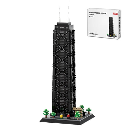 CSNRHG John Hancock Center Chicago Architecture Model Building Blocks Sets The Office Landmarks Skyline Set Toys Collection for Kids Adults 1284Pcs