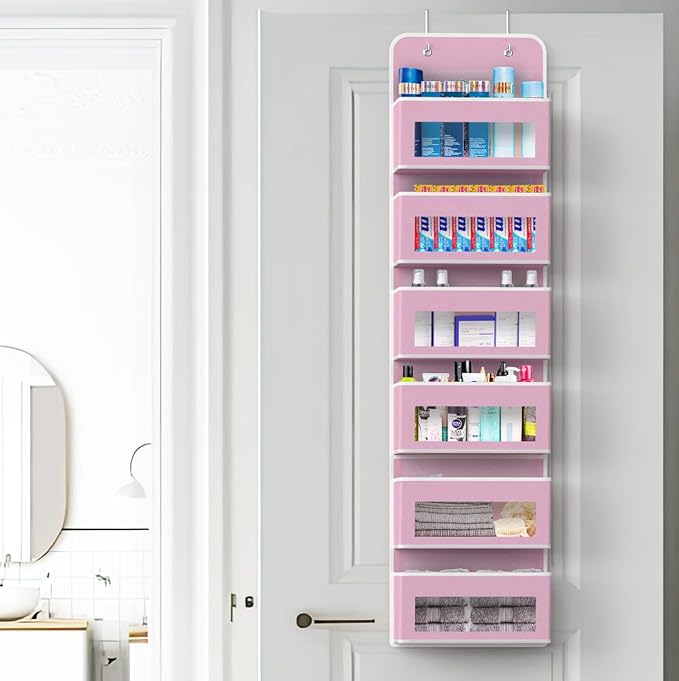Simple Houseware 6 Clear Window Pocket Over Closet Door Storage Hanging
