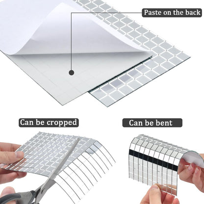 OTYMIOW 2250 PCS Disco Ball Tiles, 10 x 10 MM Self-Adhesive Disco Ball Stickers, Mosaic Mirror Tiles