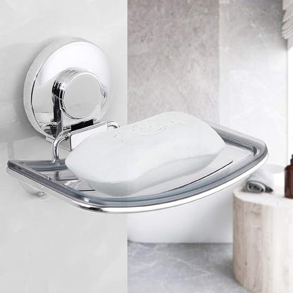 LEVERLOC Chrome Suction Cup Soap Dish Holder
