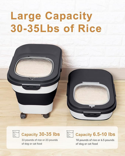 20-30 Lbs Rice Storage Container, Collapsible Food Storage Containers