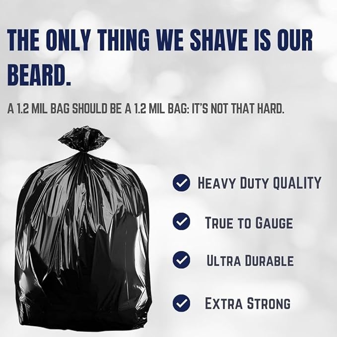 Plasticplace 95-96 Gallon Heavy Duty Black Trash Bags