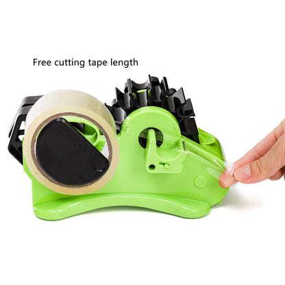 DEAYOU Multi-Roll Heat Tape Dispenser, 1" and 3" Double Reel Cores Sublimation Tape Dispenser for Pre-Cut Heat Transfer Tape, Semi-Automatic Desk Packaging Tape Dispenser with Compartment Slot, Green