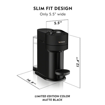 Nespresso Vertuo Next Coffee and Espresso Maker by De'Longhi, Matte Black