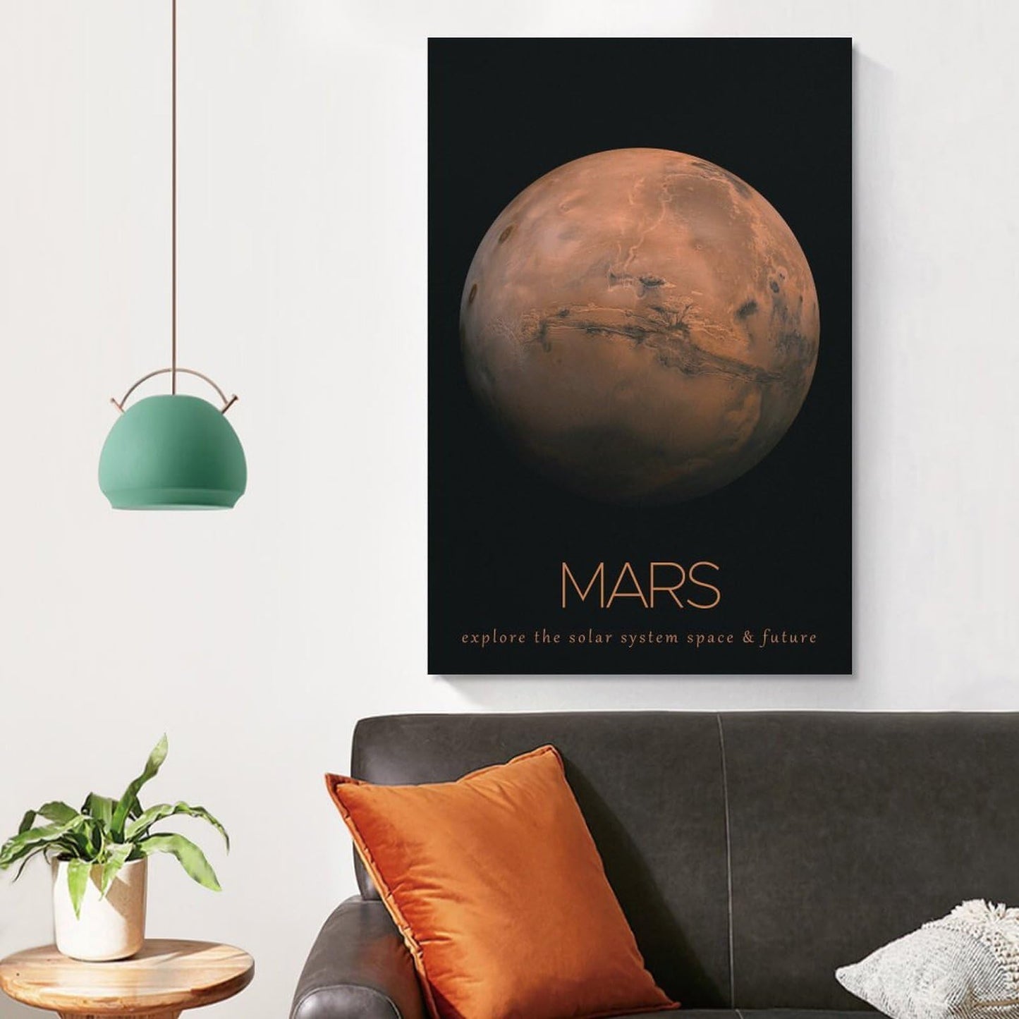 LGDSBHH Minimalist Mars Solar System Canvas Wall Art - Educational Space Planet Poster - Science Classroom & Kids Bedroom Decor - 12x18 Inch (Unframed)