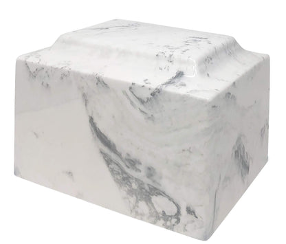 Custom Engraved Mackenzie Urn Vault - Up to Three Line of Custom Engraving Included. Six Different Custom Fonts to Choose from. Cultured Marble Adult Full Size urn. Carrera Color