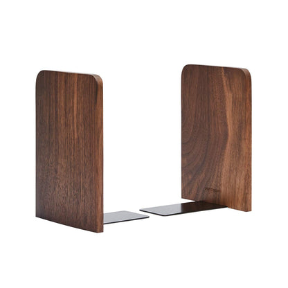 Pandapark Wood Bookends,Non-Skid Bookend for Shelves,Heavy Duty Bookends,Book Stand for Books/CDs,1 Pair
