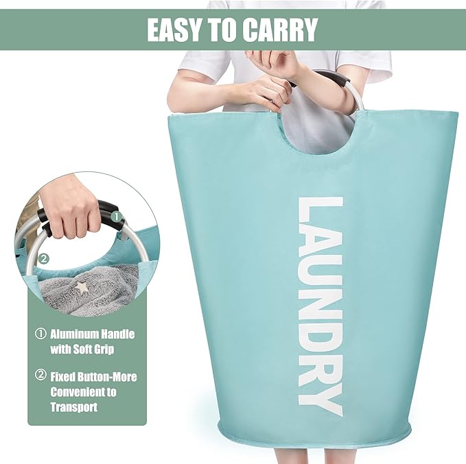 DOKEHOM 125L X-Large Collapsible Washing Laundry Basket Bag