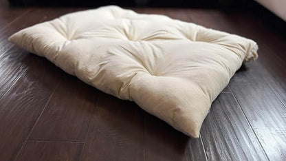 Rectangular Muslin Dog Bed Insert with Raw Cotton Filler, Natural Pet Bed Cushion Insert, Breathable Inner Pillow for Dog Bed Covers (XX Large 53"x36"x5")