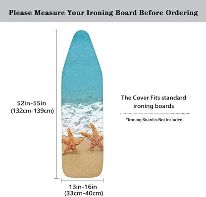 ZDCUSTOM Beach Starfish Ironing Board Covers, 15x54 Padded Ironing Board Covers