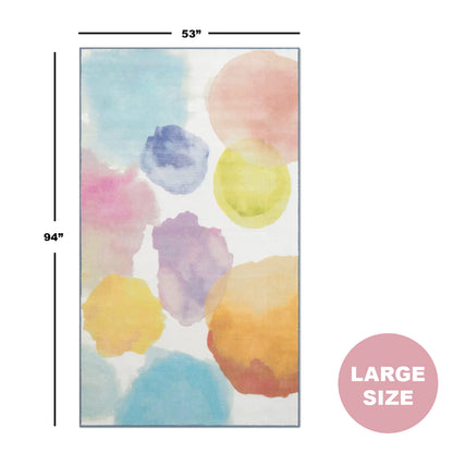 Delta Children Rectangle Area Rug for Kids, 53 x 59-Inch, Watercolor