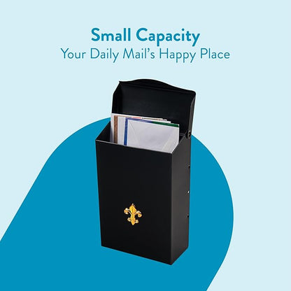 Architectural Mailboxes City Classic Steel Wall Mount Mailbox, Black, Small | Galvanized steel build for outside with weather-resistant outdoor construction and a rust-resistant powder-coat finish.