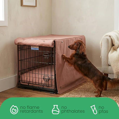 Molly Mutt Kyoto Dog Crate Cover, GOTS-Certified 100% Organic Cotton Canvas Cover for Dog or Puppy Kennel and Cage, Washable, Free of Harmful Chemicals, Small, Fits 24"x18"x21" Crate