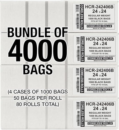 Aluf Plastics High Density Trash Bags, 10 Gallon, 6 Micron,