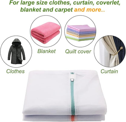 Large Mesh Laundry Bags, 2 Pack 35 in x 27 in Washable Fine Net Washing Machine