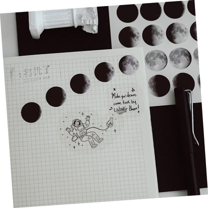 ARTIBETTER Moon Seal Stickers 20 Sheets Self-Adhesive Embossed Decorative Labels for Scrapbooking Diary Photo Card Sealing Moon Theme DIY Craft Stickers