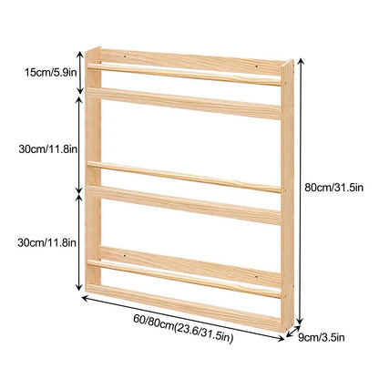 Hanging Bookshelf Magazine Rack - Wooden Magazine Holder with 3 Pockets, Folder Organizer Bin for Magazines, Books, and Newspapers - Literature Storage Solution