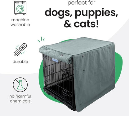 Molly Mutt Quiet Light Dog Crate Cover, GOTS-Certified 100% Organic Cotton Canvas Cover for Dog or Puppy Kennel and Cage, Washable, Free of Harmful Chemicals, X-Large, Fits 42"x28"x31" Crate