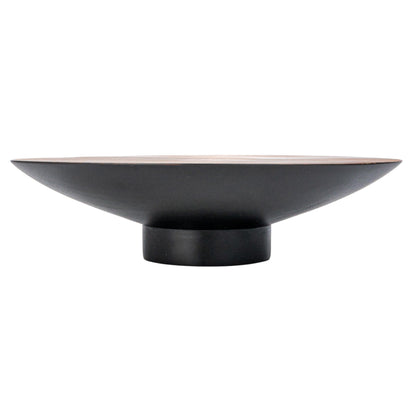 Bloomingville Round Acacia Wood Pedestal with Metal Base, Natural and Black