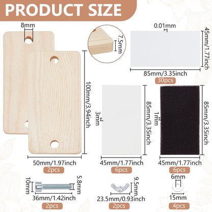 BENECREAT Flower Pressing Kit, 2x3.9inch Rectangle Miniature Flower Press Kit with Bloting Paper for Adults, Wooden Flower Preservation Kit for Crafters Dried Flower Leaf Making