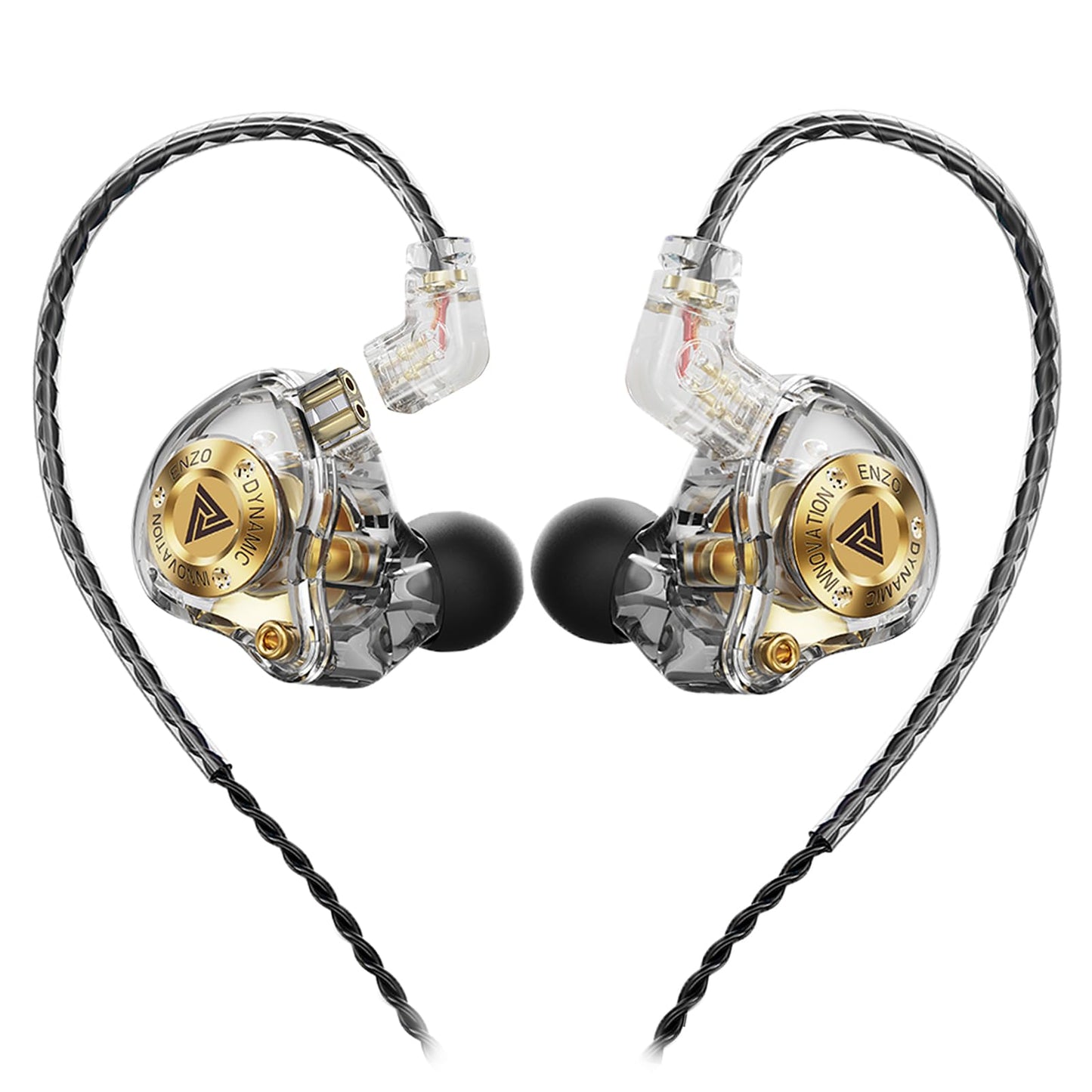 Piluyaa Wired Gaming Headphones IEM Earphones with 1DD，QKZ ENZO in Ear Monitor, HiFi Detachable Cable Earbuds, Bass Sound with New 11mm Dynamic Driver for Video Music Gaming (Grey)