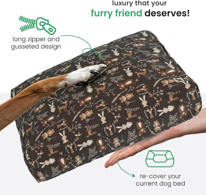 Molly Mutt Small Dog Bed Cover - Gorgeous Beasts Print - Measures 22”X27”X5’’ - 100% Cotton - Durable - Breathable - Sustainable - Machine Washable Dog Bed Cover (Dd72a)