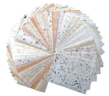 50 Sheets A4 Thin Natural Leaves Rice Straw Mulberry Paper Sheets Art Tissue Washi Paper Design Craft Art Origami Suppliers Card Making Writing (Natural leaves,Onion,etc,, A4)