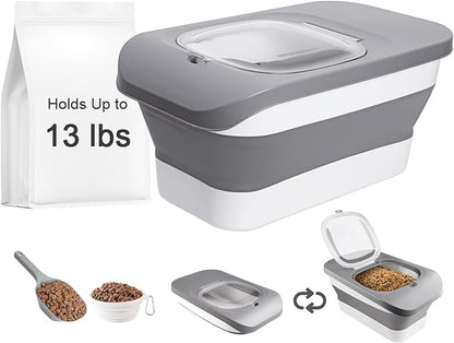 13 Lbs Dog Food Container, Collapsible Dog Food Storage Container
