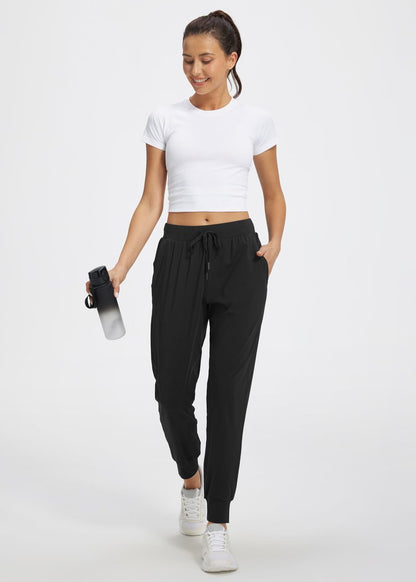 Libin Women's Joggers Pants Athletic Sweatpants with Pockets Running Tapered Casual Pants for Workout,Lounge, Mauve XL