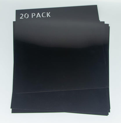 20Pack 7.5mil Opaque Black Plastic Sheets, 12X12 Inch Stencil Paper for Cricut, Laser Cutting, Template Plastic for Quilting, Blank Black Stencil Sheets,Sign Makers,Food Grade PET Stencil Material