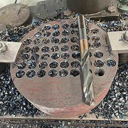 1-1/2 Inch Cobalt Drill Bit 1.5" HSSCO High Speed Steel M35 S&D Twist Drill Bit for Stainless Steel 1/2" Reduced Shank 6" OAL 135-Degree Split Point