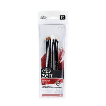 Royal & Langnickel Zen 5 Piece Watercolour Scrubber Paint Brush Set