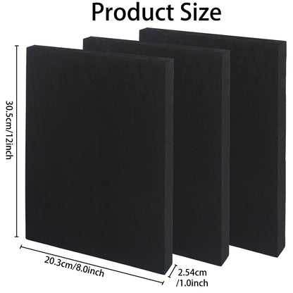 ENIPEDITA 3 Pcs Thermoform Molding Foam Sheet, Black Press Thermoform Sheet for Making DIY Crafts Sheath and Holster Board Molding Sheath(12 x 8 x 1 Inch)