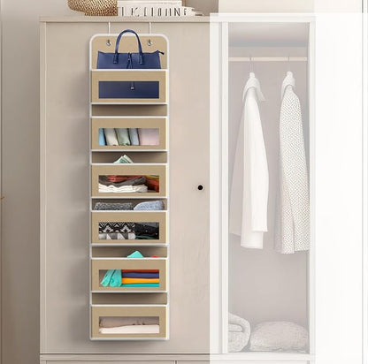 Simple Houseware 6 Clear Window Pocket Over Closet Door Storage Hanging