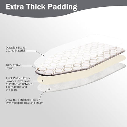 SheeChung Ironing Board Cover and Pad 18"x49", Wide Ironing Board Cover