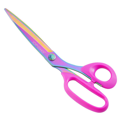 Fabric Scissors Stainless Steel Multi-Purpose shearswith Professional Titanium Coating forfor cutting clothes Leather Sewing Home and Office10 in (10-inch)
