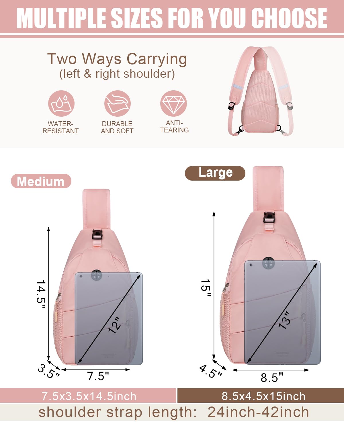 Crossbody Bags for Women Men Trendy Sling Bag Bakpack Casual Chest Bag with Convertible Shoulder Strap