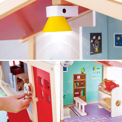 Hape Doll Family Mansion| Award Winning 10 Bedroom Doll House, Wooden Play Mansion with Accessories for Ages 3+ Years