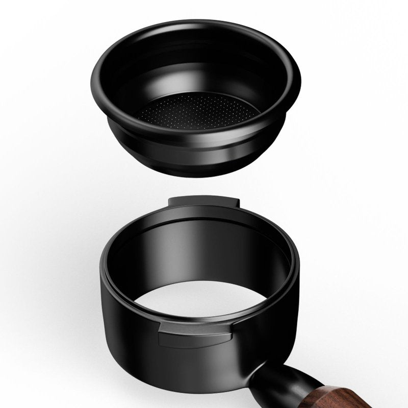 MHW-3BOMBER 58mm Bottomless Portafilter Fits Gaggia Espresso Coffee Machines, 2 Ears Flat Naked Espresso Portafilter with Precision Filter Basket, Wood Handle, BP7119G