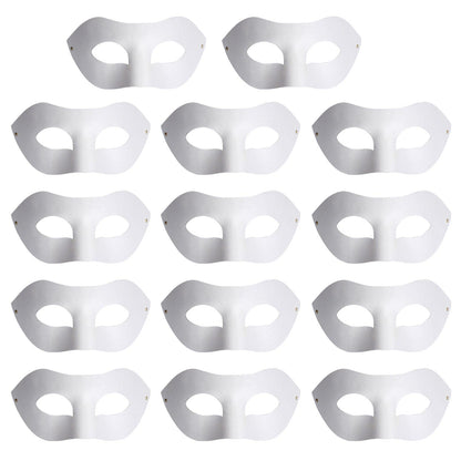 Yookat 14 Pieces Paper Art Masks White Craft Masks Paintable Paper Mask Mardi Gras Masquerade
