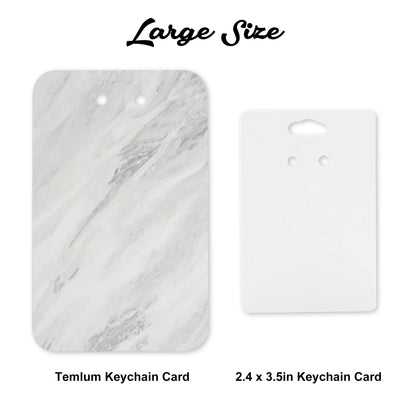 Temlum 100 Pcs Keychain Display Cards with Self-Sealing Bags, 3'' x 4.7'' Keychain Cards Holder for Display Keyring Cards Jewelry Packaging Supplies (Marble)