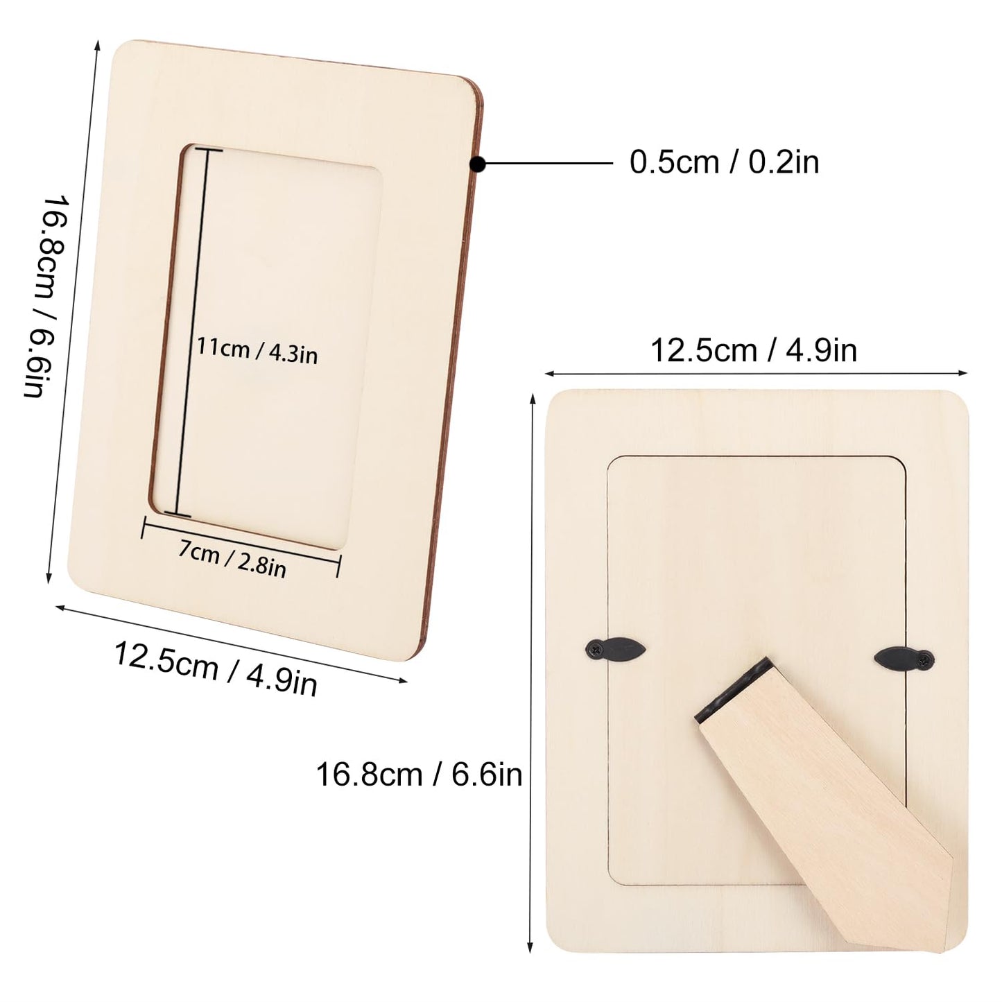 GNIEMCKIN 35 PCS 3.16 x 4.7 Inch Wooden Picture Frames, Unfinished Solid Wood Photo Frames for Crafts, Perfect for DIY Painting and Decorative Projects