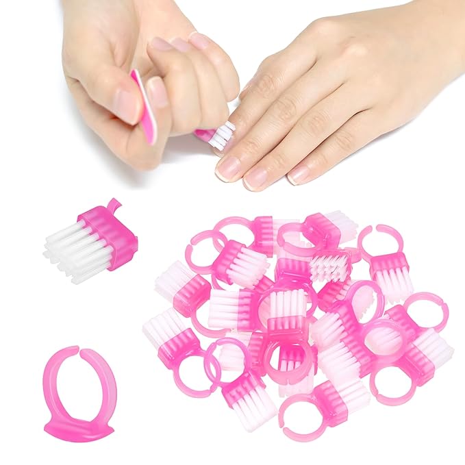 Nail Brush Rings SHEERBLISS Mini Nail Brushes 20pcs Hand Fingernail Brush