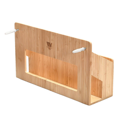 MobileVision Bamboo Magazine Holder / Mail Sorter / File Folder Organizer / Mounted Rack for Home or Office, Includes Mounting Screws