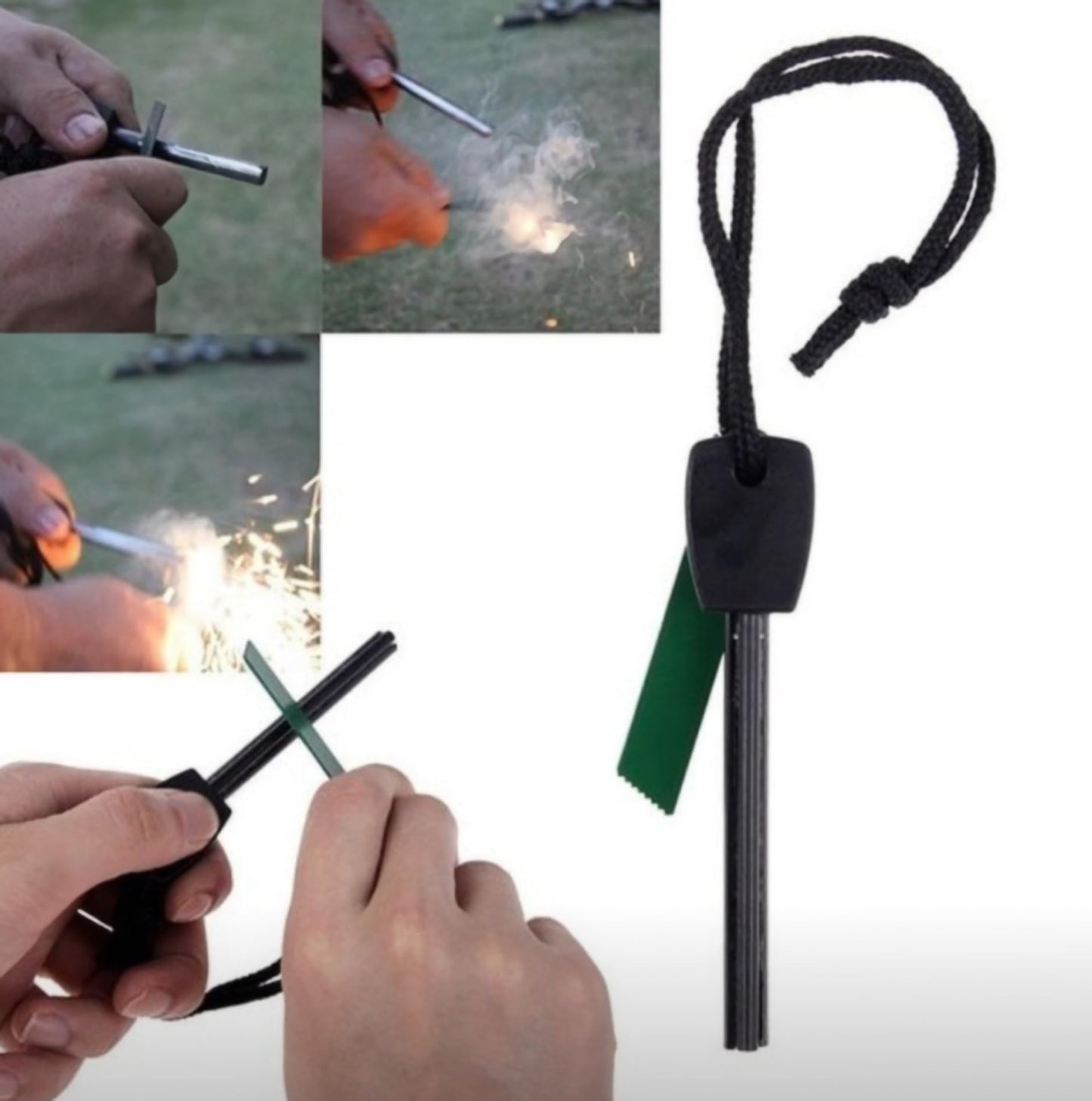 Emergency Magnesium Fire Starter Kit – 6 Bags of Pure Magnesium Shavings + Ferro Rod with 2000 or More Strikes in Waterproof Tin Box – Survival Tool for Camping, Bushcraft, Outdoor, Hiking