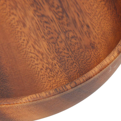 FAUOSWUK Wooden Salad Bowl, Fruit Bowls for Kitchen Counter, 9.1oz Wavy Rim Beechwood Serving Bowl for Home Cafe Restaurant Teahouse (6.9" x 1.6")