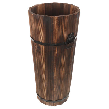 Luxshiny Umbrella Bucket 16.53X8.26X8.26In Wooden Umbrella Stand Entryway Organizer Freestanding Holder for Canes Walking Sticks and Outdoor Umbrellas